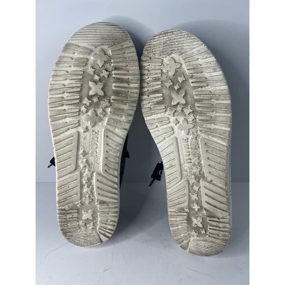 Hey Dude Wally Sox Men’s Canvas Black Gray Cushioned‎ Insoles Comfort Shoes 9